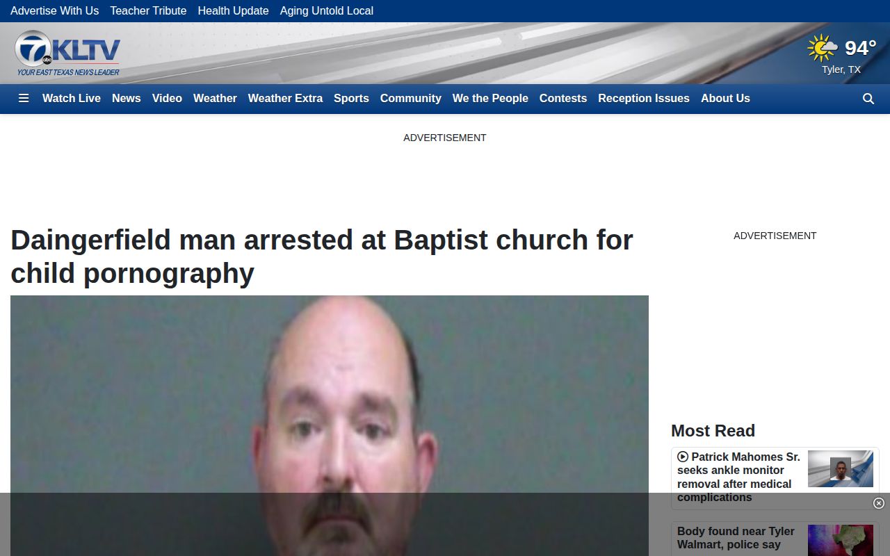 Local news example of a Morris County Jail booking photo