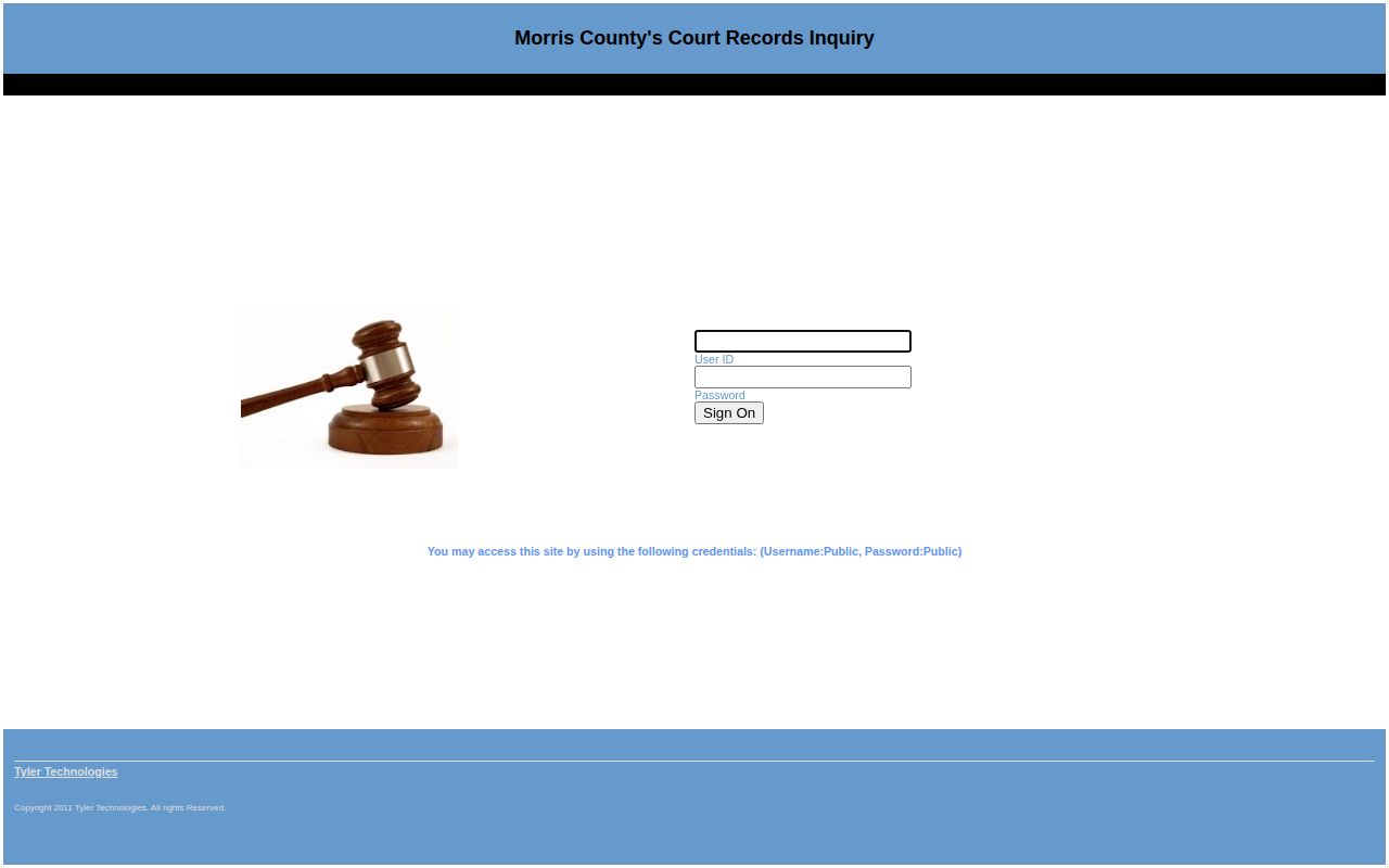 Morris County public court portal for release record verification
