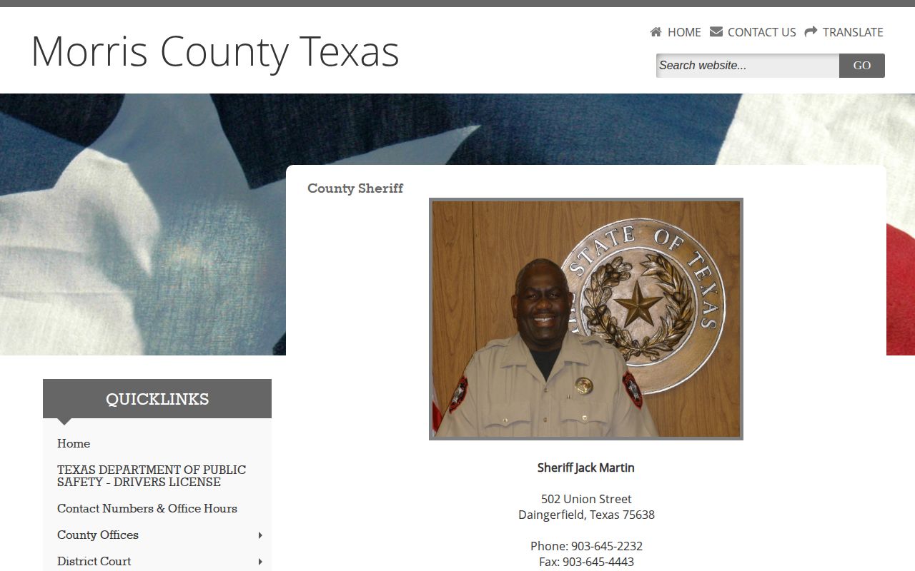 Morris County Jail sheriff contact and release status referral